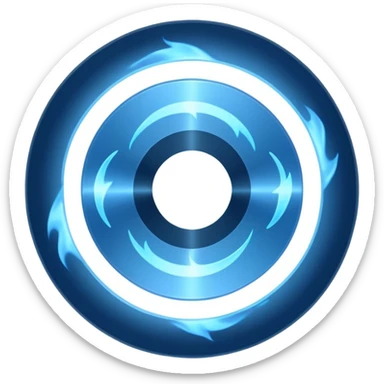 A minimalist CD disc with a subtle fire design, blue fire sticker