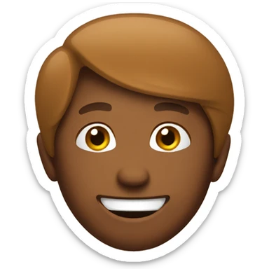 Happy brown face emoticon sticker