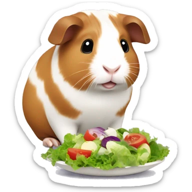 Cure Guinea pig with salad  sticker