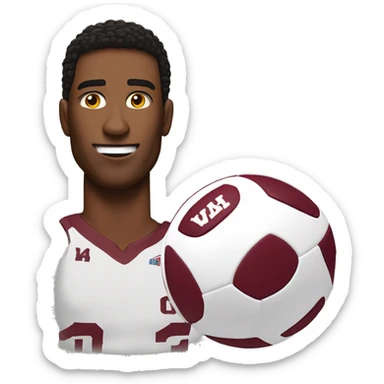 Wilson volleyball head on Virginia tech foot player sticker