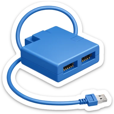 8 bit pixel art ethernet cable with RJ45 connector emoji sticker