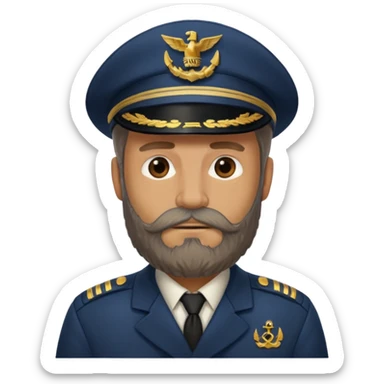 ship captain bearded sticker