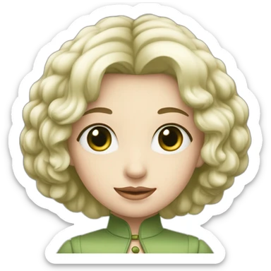 Fille blanche châtain yeux vert kaki sticker