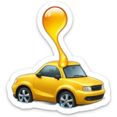 a drop of engine oil and a puddle sticker