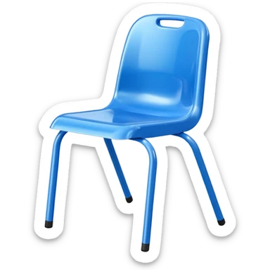 moving blue school plastic chair sticker