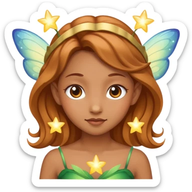 Fairy with magic powers and light brown skin . Pretty sticker