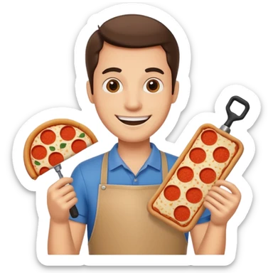 Pizza roller as a guy sticker