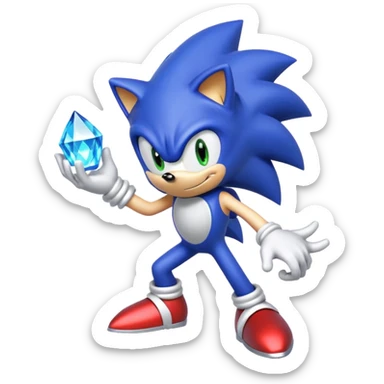 I want Sonic the hedgehog with chaos emeralds with the aura super sayian sticker