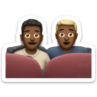 2 guys watching a movie sticker