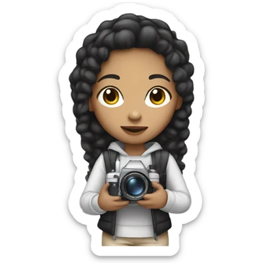 a lightskin girl holding a camera sticker