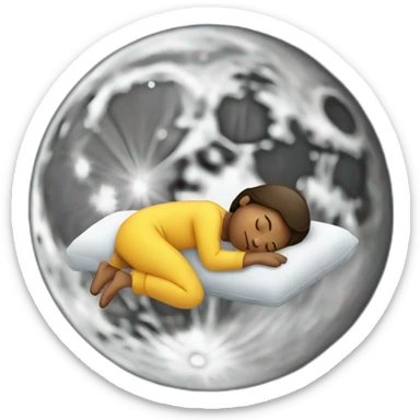 sleeping on moon sticker
