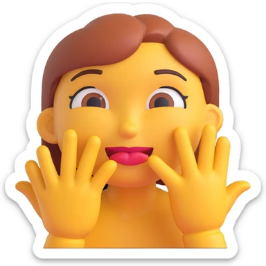 playful flirty emoji with hands rubbing together suggestively, lips biting gently, head slightly tilted, direct eye contact, confident teasing, subtle cheeky charm, bright warm colors, smooth polished cartoon style sticker