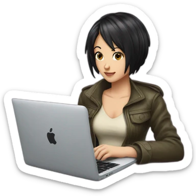 nico-robin-with-a-macbook sticker