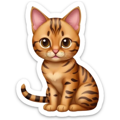 cute babe bengal cat sitting sticker