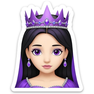 Obsidian Princess – black tiara + violet trim sticker