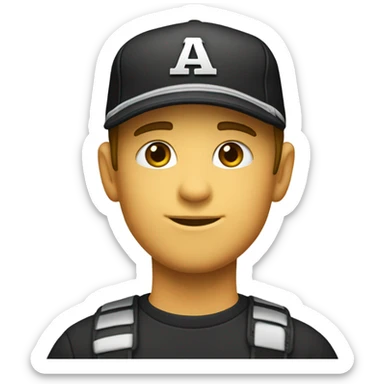 a horizontal line with the name "cap" o  sticker