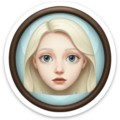 distorted mirror reflecting a face sticker