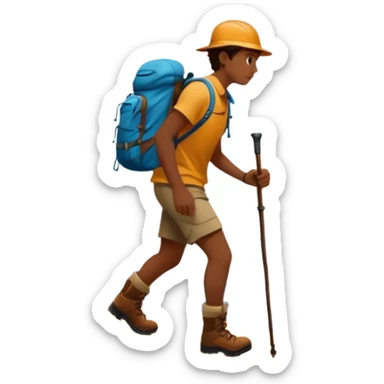 
una mezcla de sol + montaña + caminante estilo petroglifo sticker