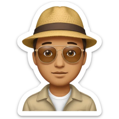 man with hat and sunglasses sticker
