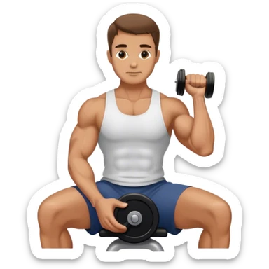 man seated weighted wrist curl sticker