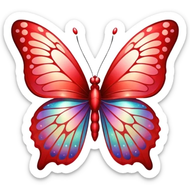 red glitter butterfly sticker
