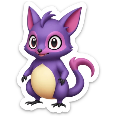 Cool cute edgy kawaii Quilava-Noibat-animal-creature-hybrid full body sticker