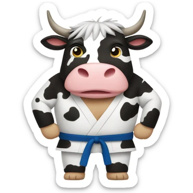 martial arts cow sticker