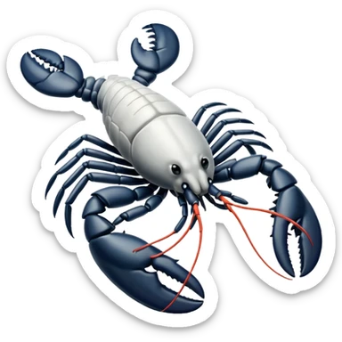 White and black white lobster  sticker
