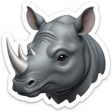cinematic-noble--rhinoceros-portrait-emoji,slate-grey-hide-poised-and-regal,-with-a-massive,-powerful-build-and-a-thick,--deep-set-soulful-piercing-eyes,-simplified-yet-sharp-and-sophisticated-features,-highly-detailed,-large-black-eyes, white horn sticker