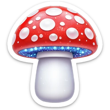glitter mushroom 1-up sticker