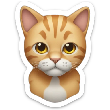 cat with muscles sticker