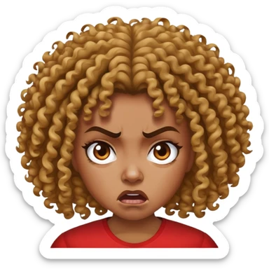 Allie African American with curls who’s mad sticker
