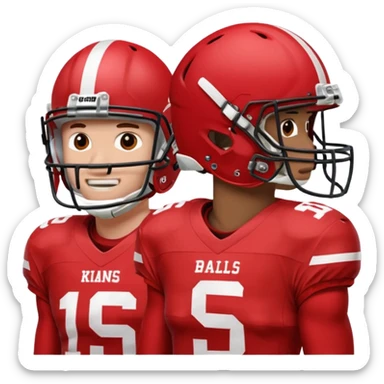 college football players helmets red  sticker