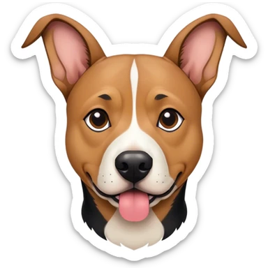 Pit bull/german shepherd mixed dog colored like a German shepherd with floppy ears sticker