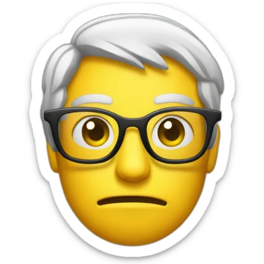 EMOJI YELLOWE FACE THINKING WITH GLASSES sticker