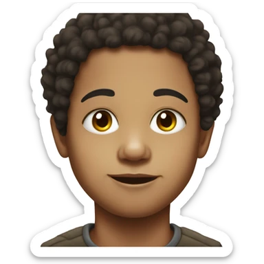 afro styled portrait of boy light skin  sticker