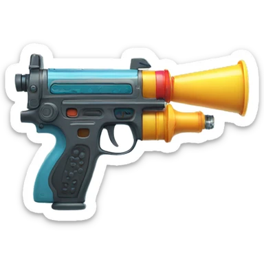 Machine water gun sticker