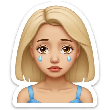 Beautiful lady crying can see shoulders sticker