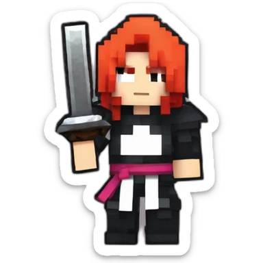 Kurosaki Ichigo minecraft style with like pose sticker