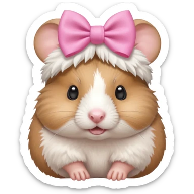 cute hamster wearing a bow on its head sticker