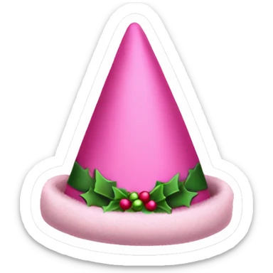 Aesthetic pink Christmas hat sticker