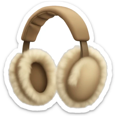 beige fur earmuffs sticker
