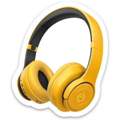 Modern wireless over-ear headphones with vibrant colors sticker