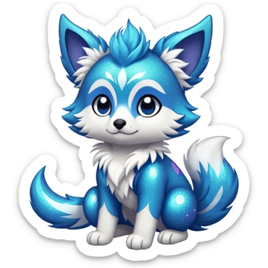 Cool cute Kawaii edgy fantasy animal sparkle fursona Fionbri by griffsnuff & LiLaiRa & Falvie full body sticker