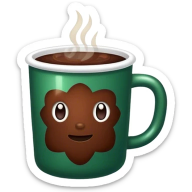 dark emerald cocoa mug sticker