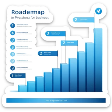 roadmap in professional design for business presentation, clean edges, modern corporate aesthetic sticker