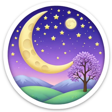 lilac diary moon mais claro sticker