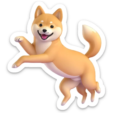 happy shiba inu dancing sticker