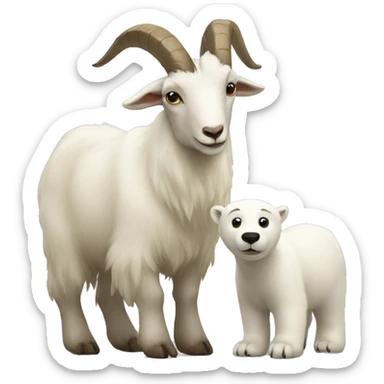 Goat and polar bear sticker