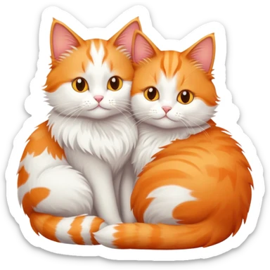 Two cat orange and white cat in love sticker